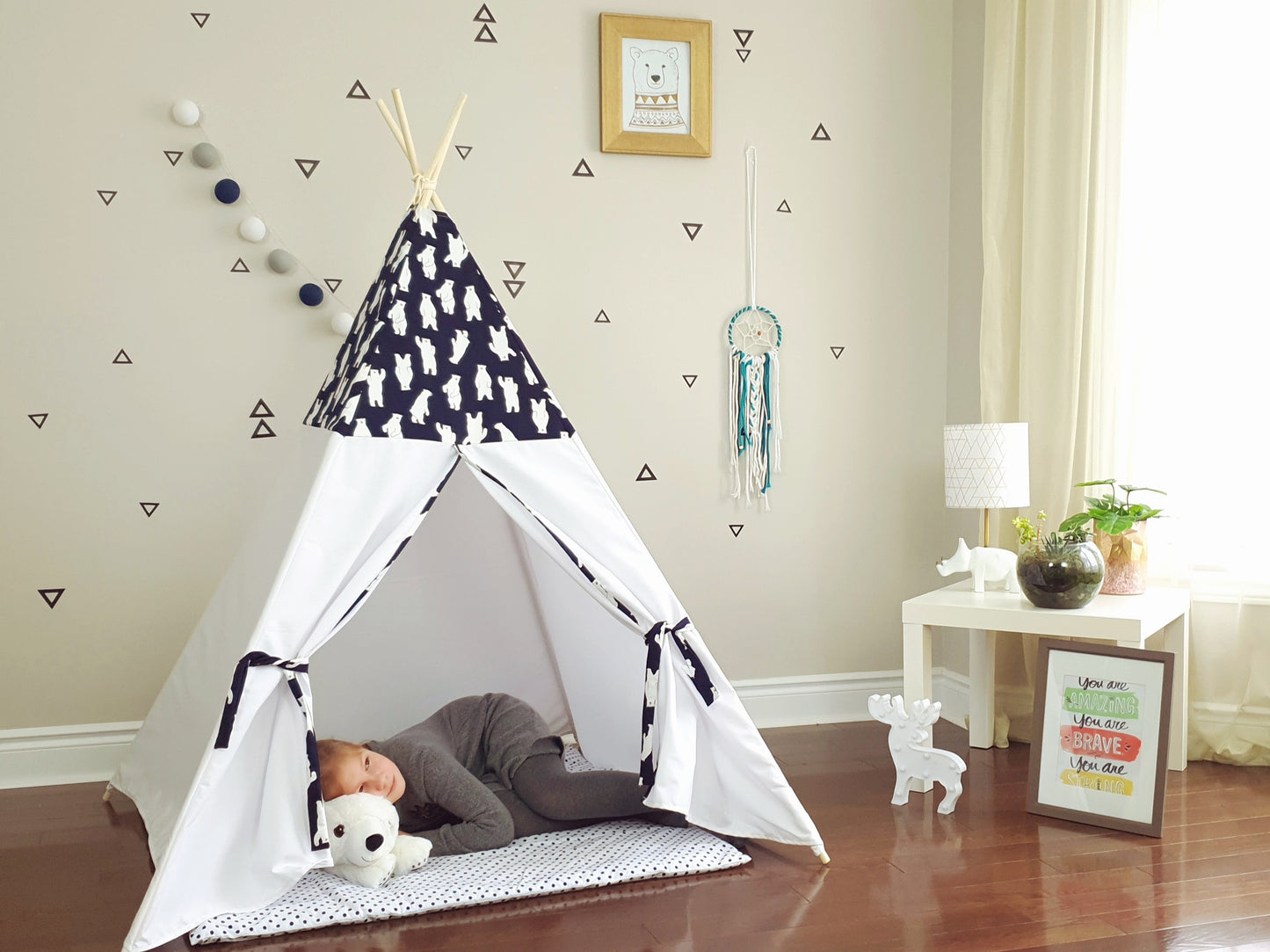Polar Bear Navy and White Teepee image 6