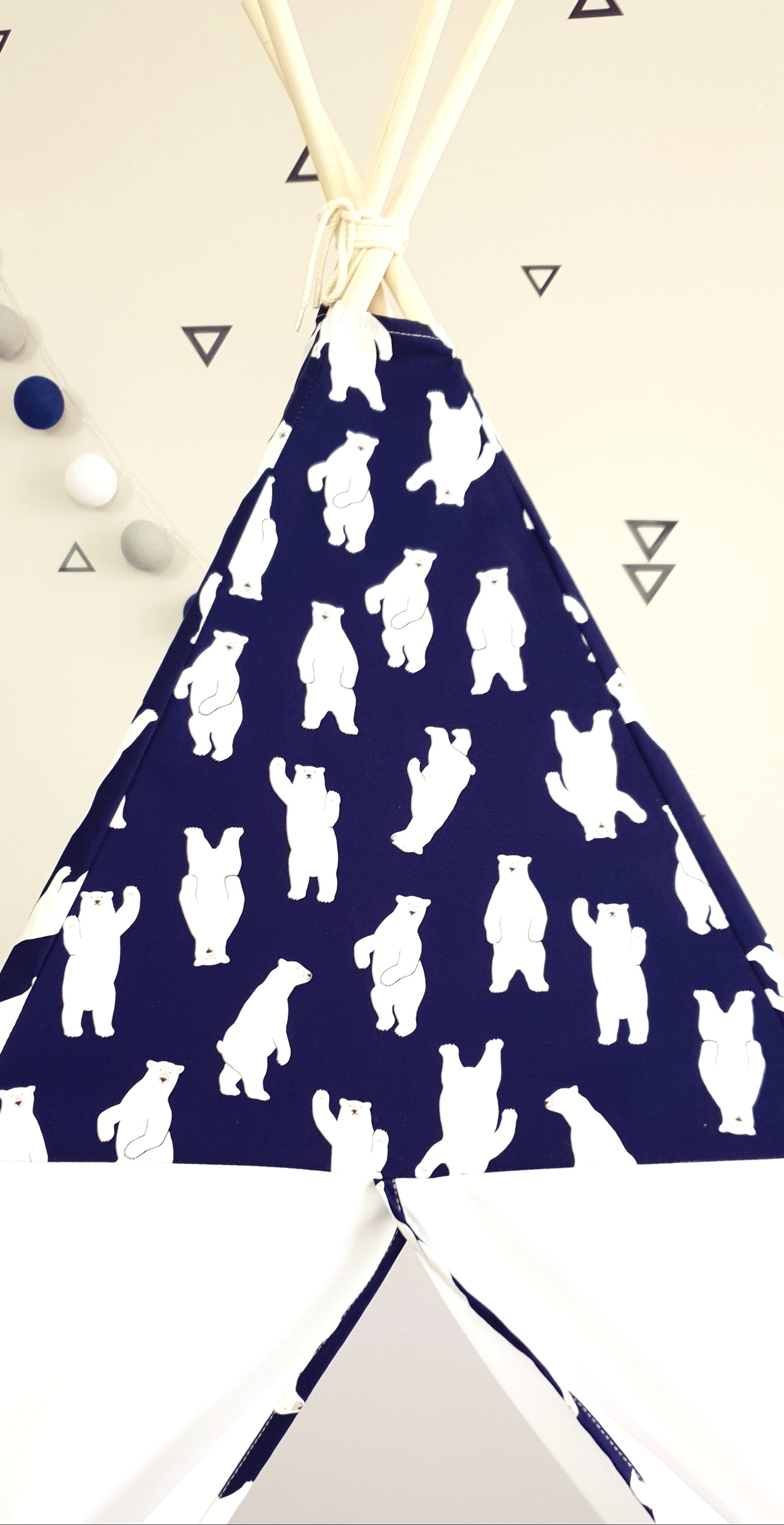Polar Bear Navy and White Teepee image 1