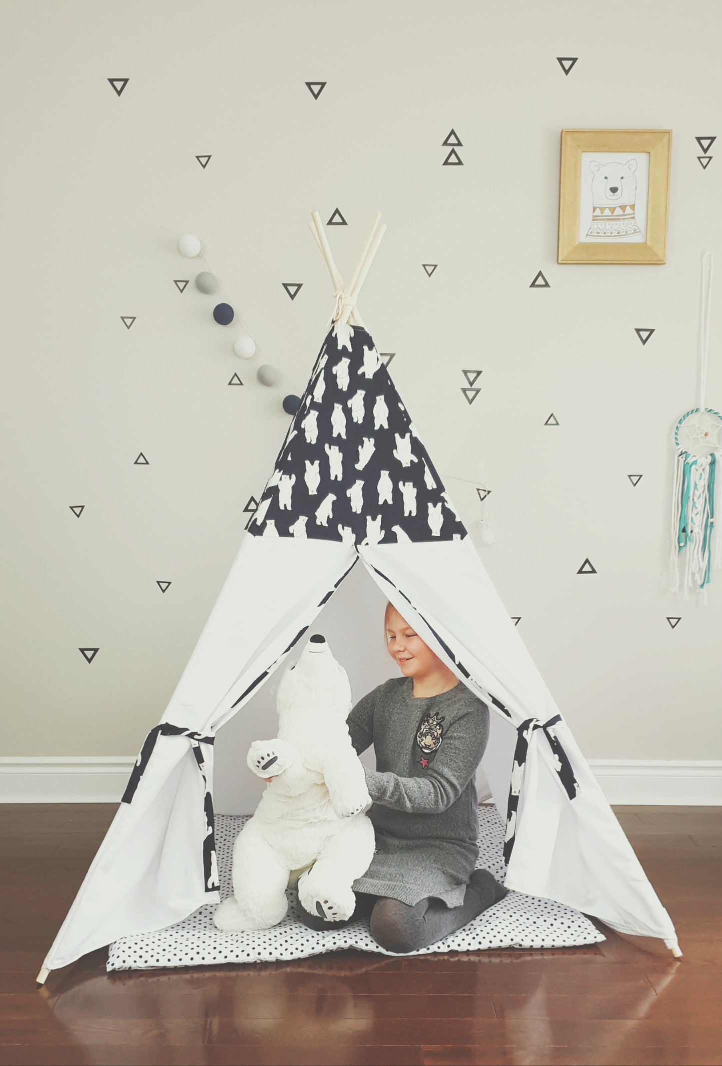 Polar Bear Navy and White Teepee image 5