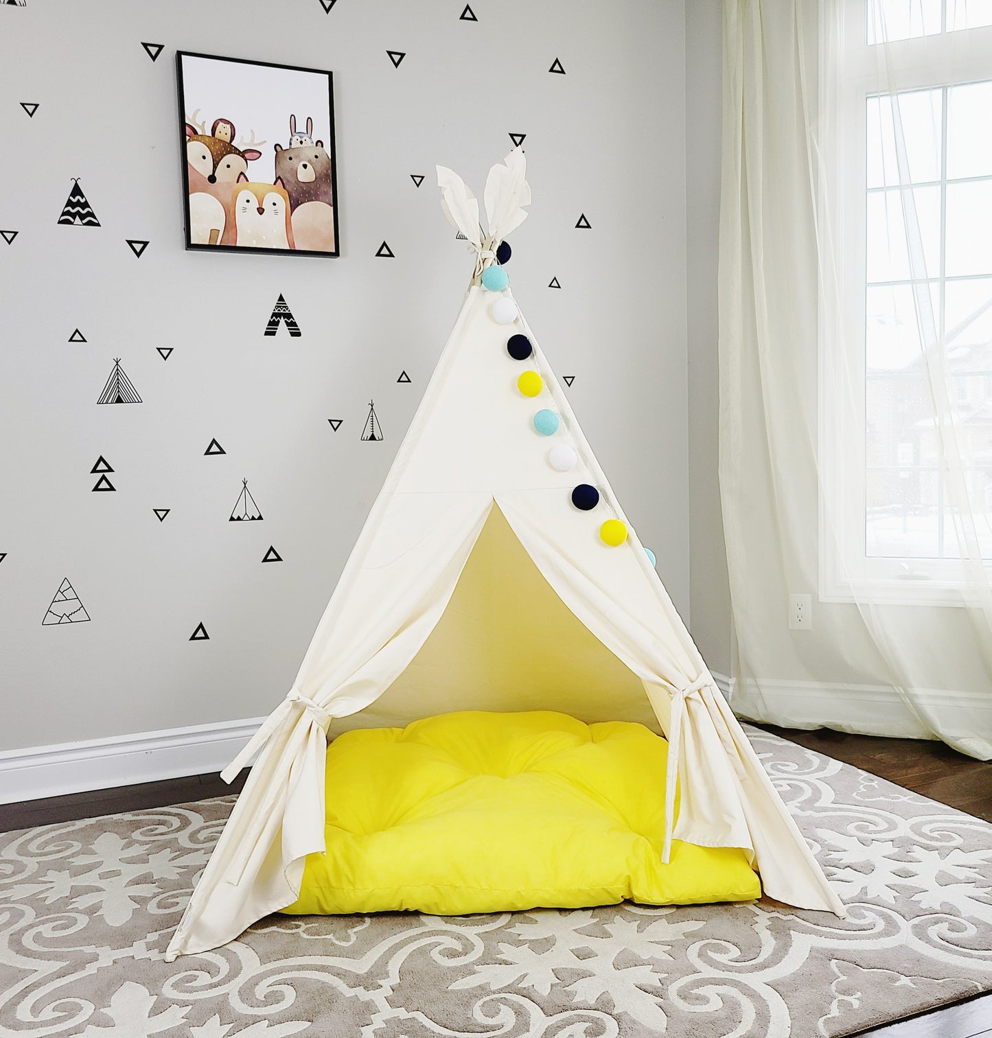 White or Taupe or Cardboard Color Plain Outside Pole's Sleeves Play TeepeeTent image 0