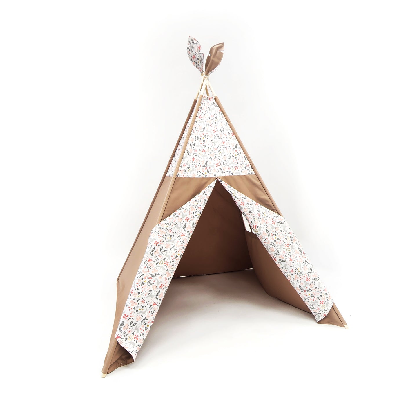 Peach Tiny flowers and Cardboard Teepee with Window image 2