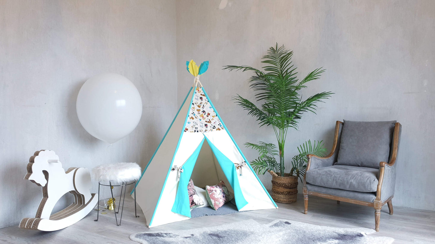 Dog Lovers Turquoise Ivory Teepee image 5
