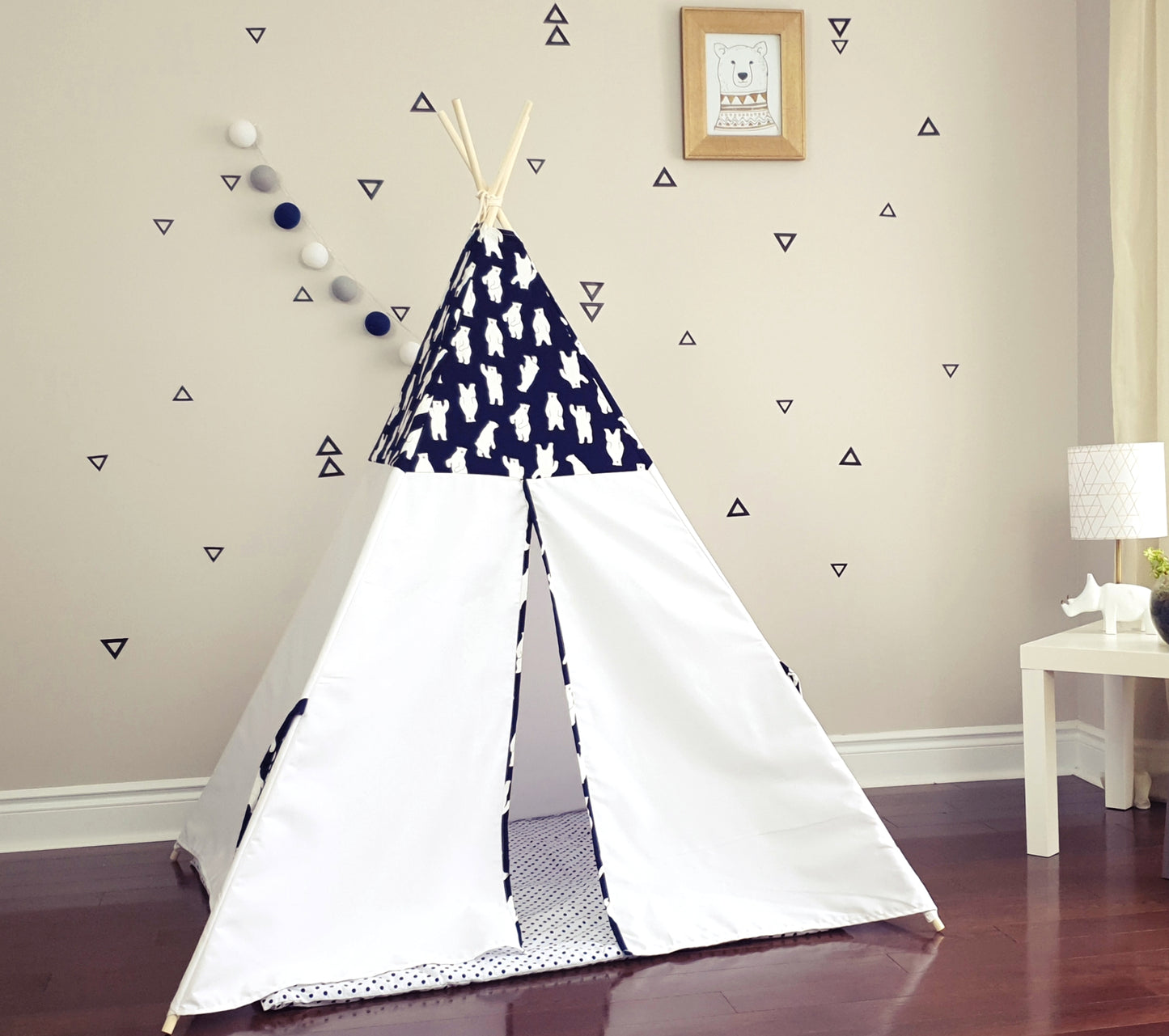 Polar Bear Navy and White Teepee image 3
