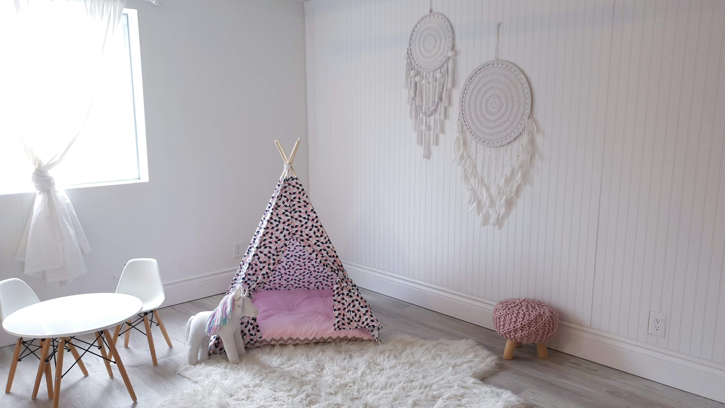 Pink abstract Baby size or Large Pet's size Teepee Tent. image 2
