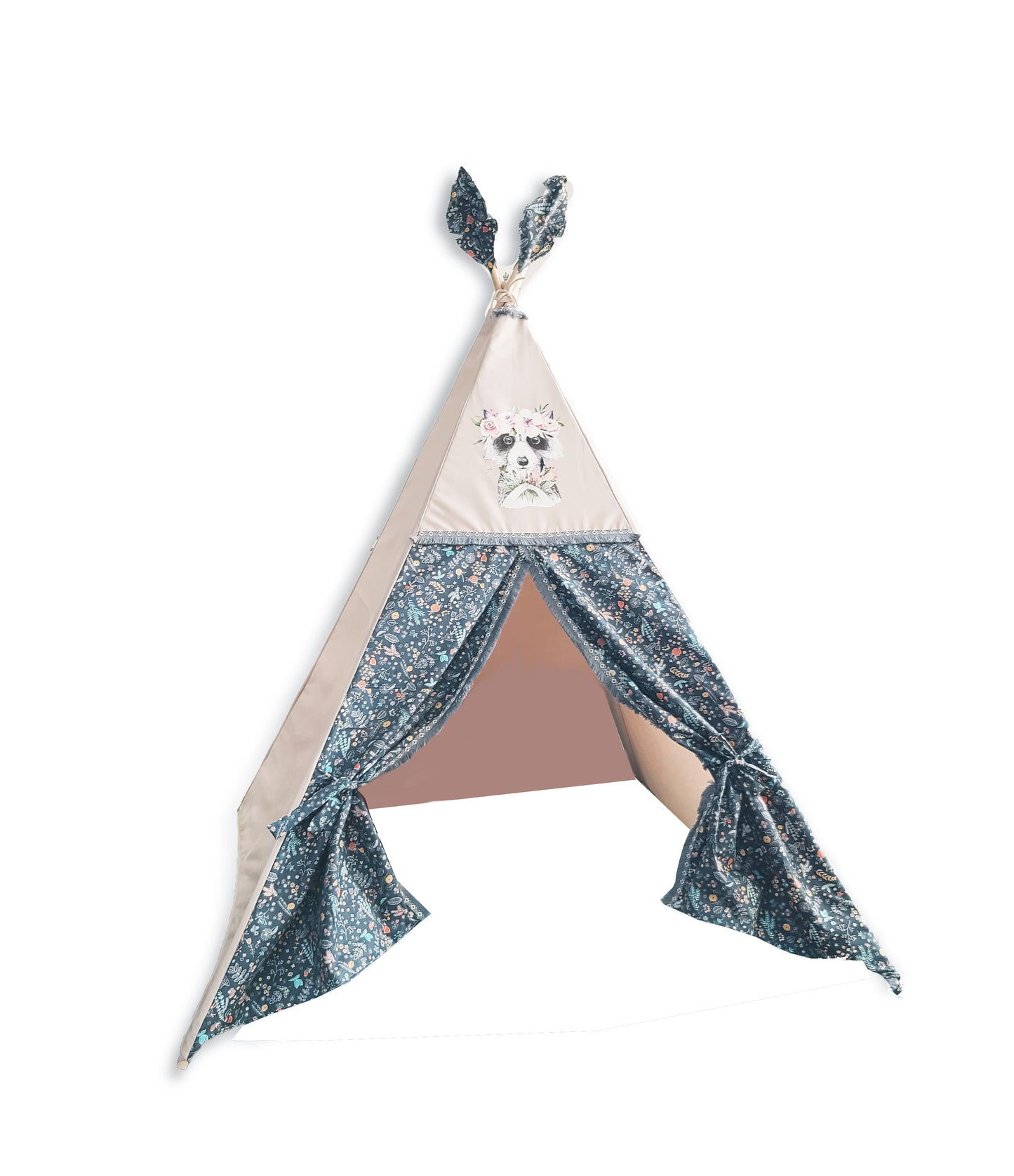 Racoon with flowers Teepee Tent image 3