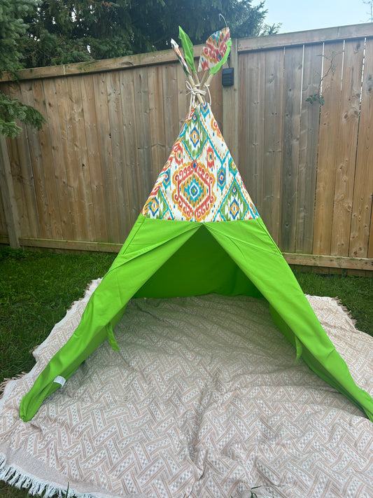 Citrus Splashtop Kids Teepee Tent – Green and Orange Play Tent