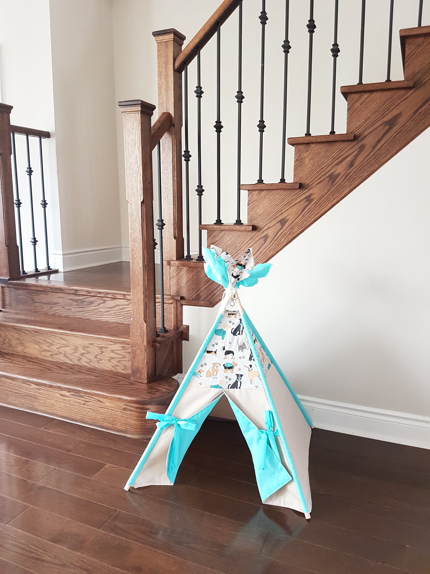 Best Friends Turquoise Lining pet/kid teepee tent. image 6