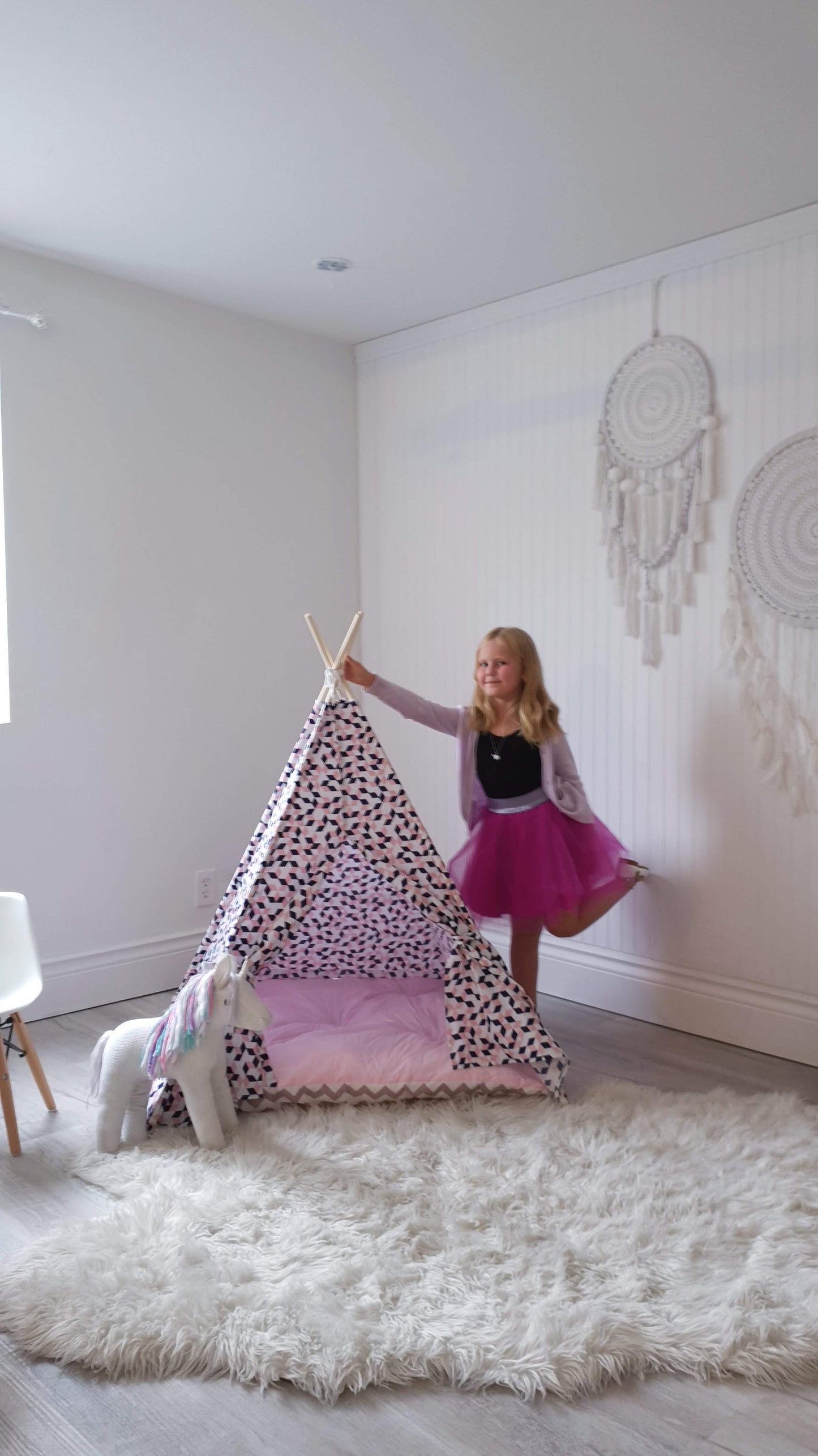 Pink abstract Baby size or Large Pet's size Teepee Tent. image 0
