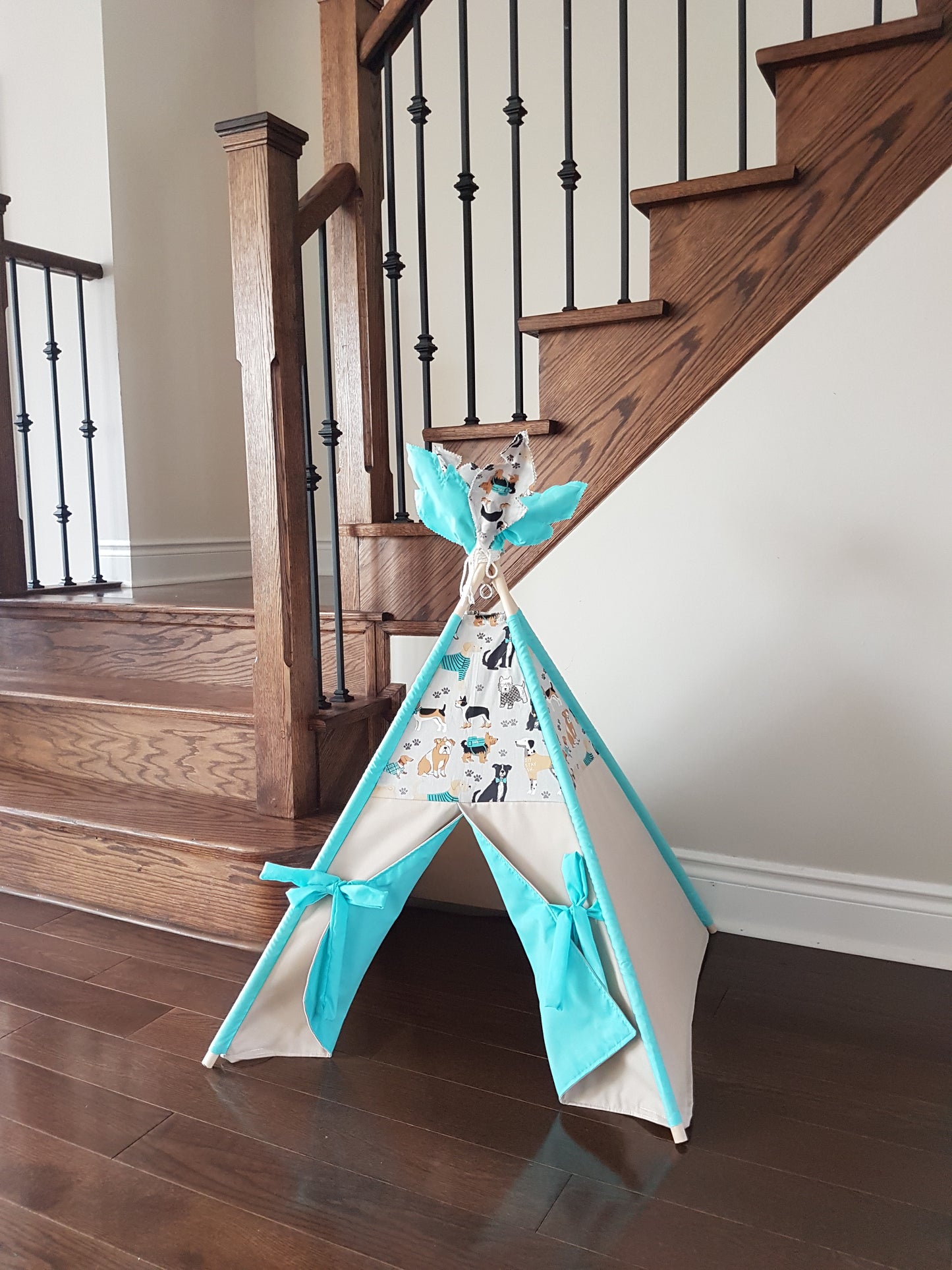 Best Friends Turquoise Lining pet/kid teepee tent. image 5