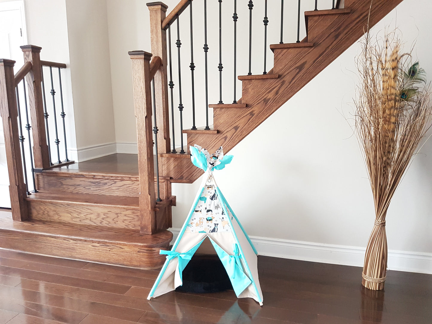 Best Friends Turquoise Lining pet/kid teepee tent. image 4