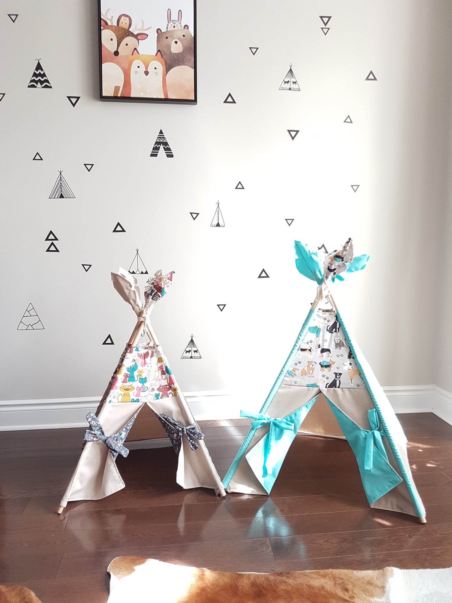 Best Friends Turquoise Lining pet/kid teepee tent. image 2
