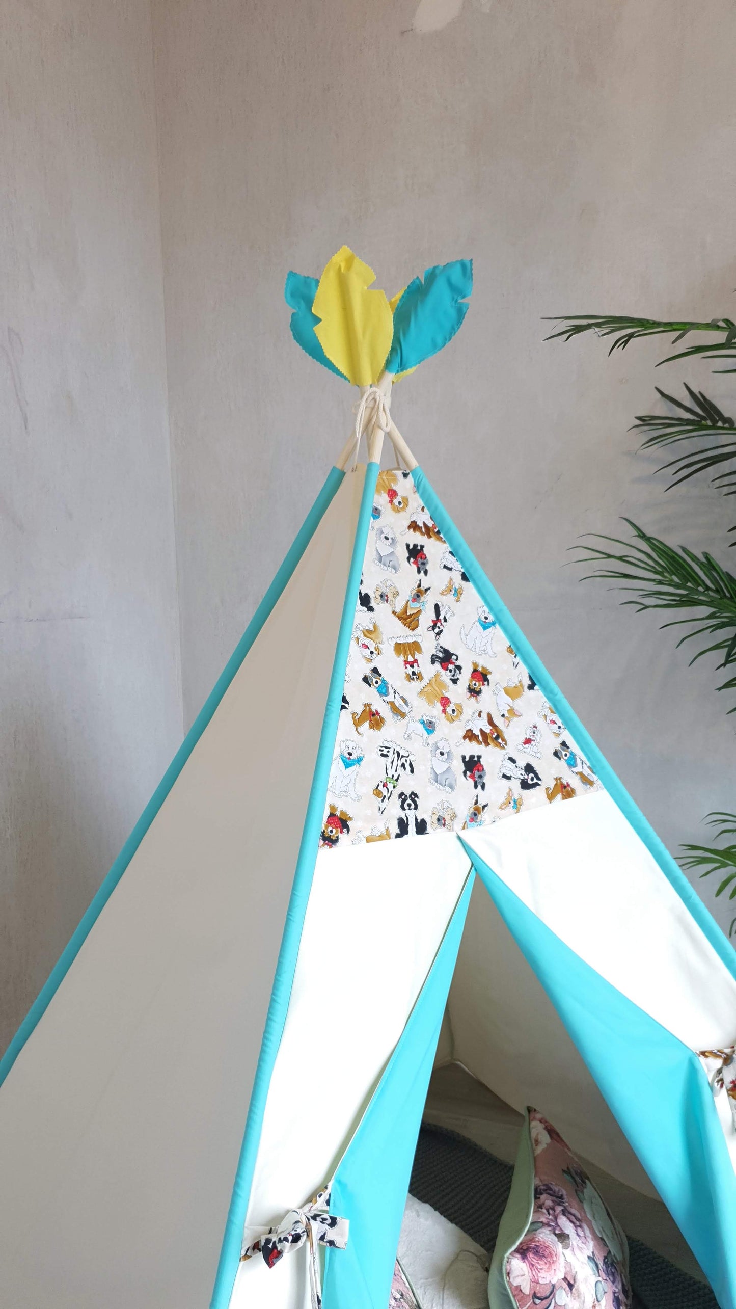 Dog Lovers Turquoise Ivory Teepee image 4