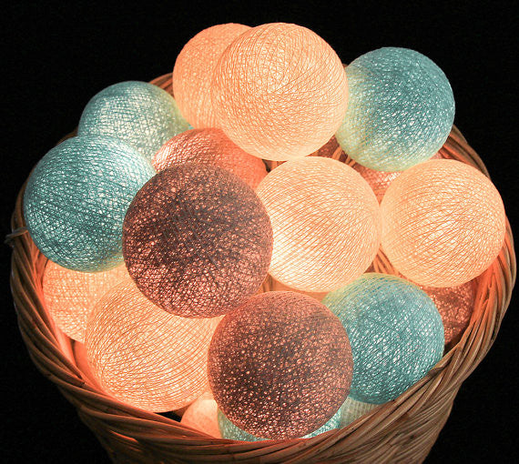 Lavender Purple Peach Pink Balls String Light