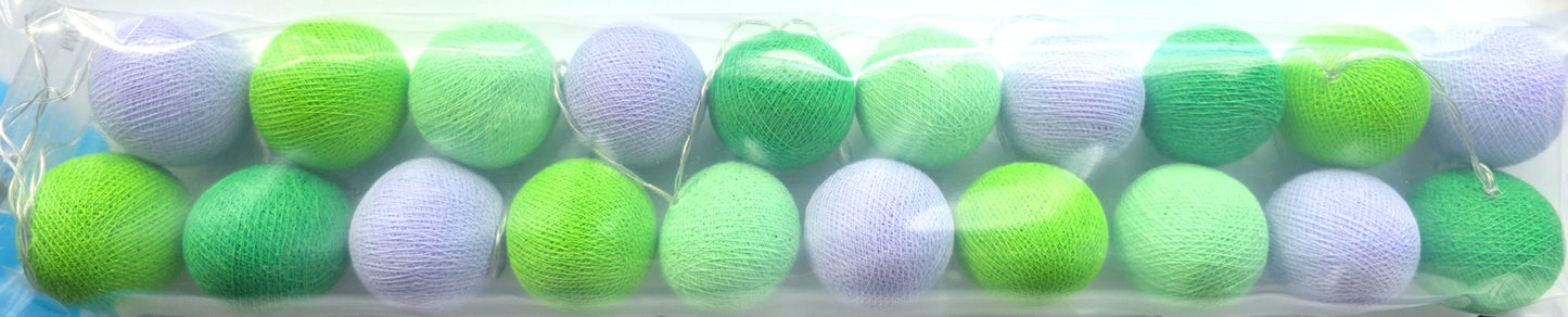 Lime Green / Dark Green / Light Green / Lavender Balls String Light