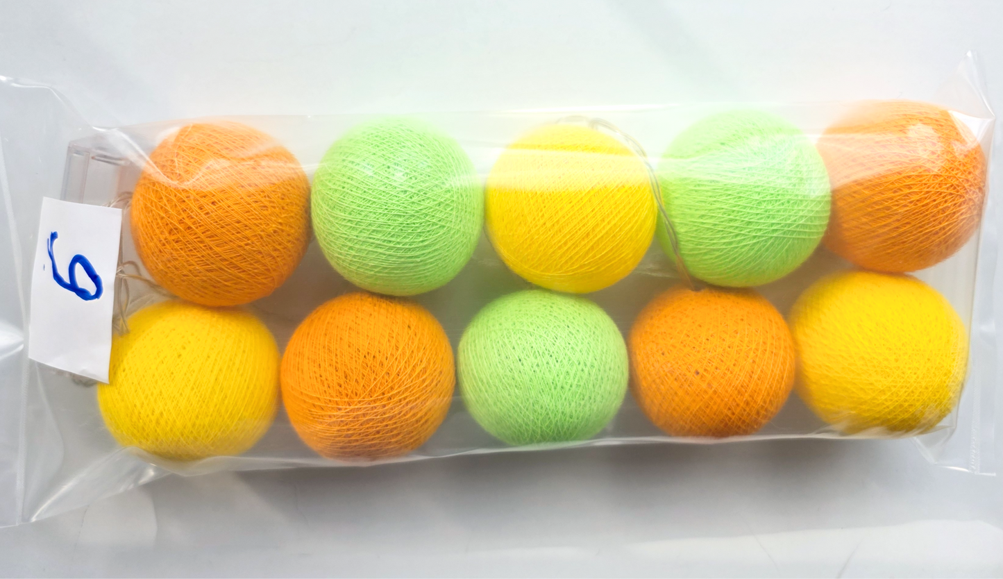 Lime Green Yellow Orange Balls String Light
