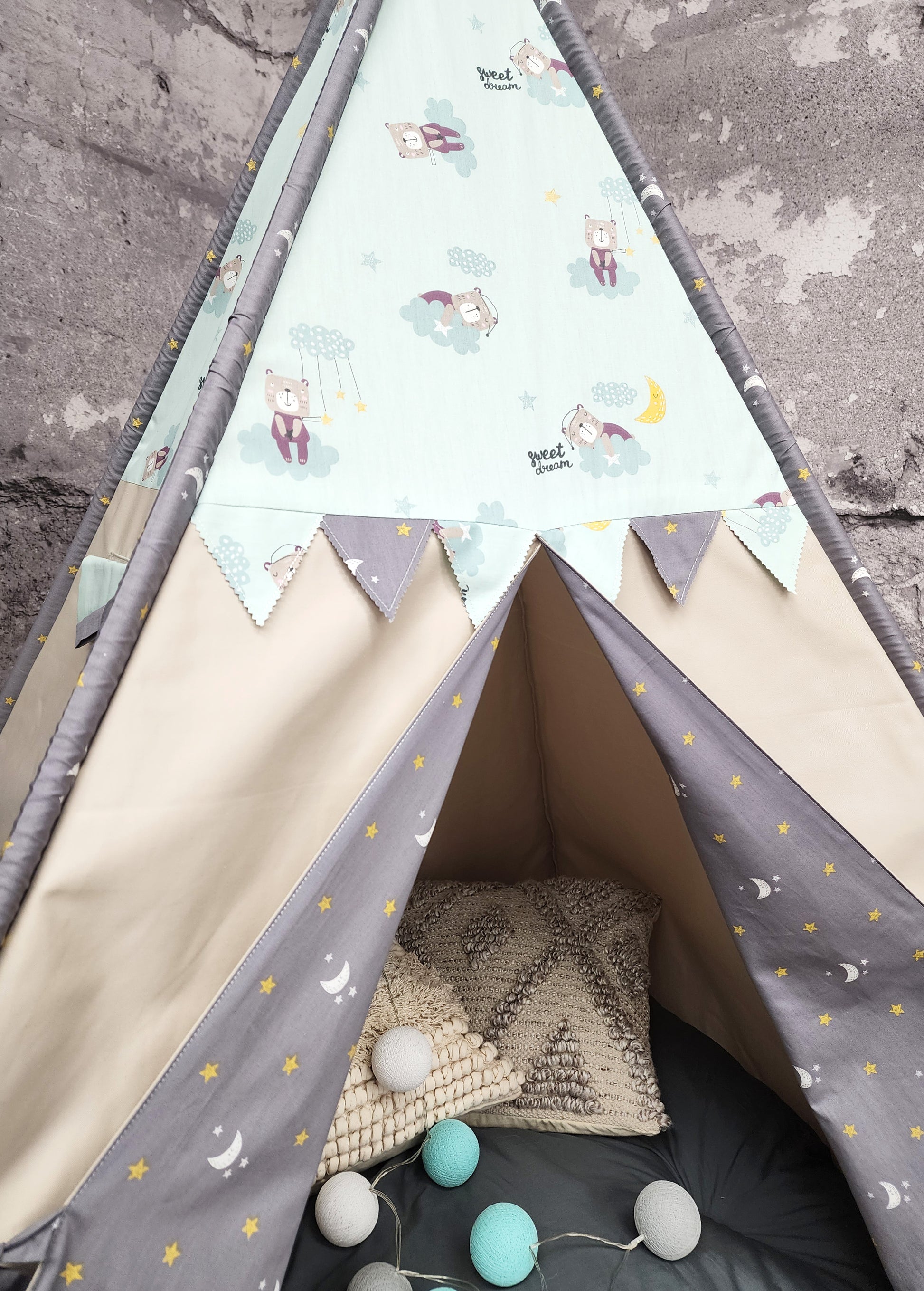 Good Night Bear Unisex Play Teepee Tent image 2