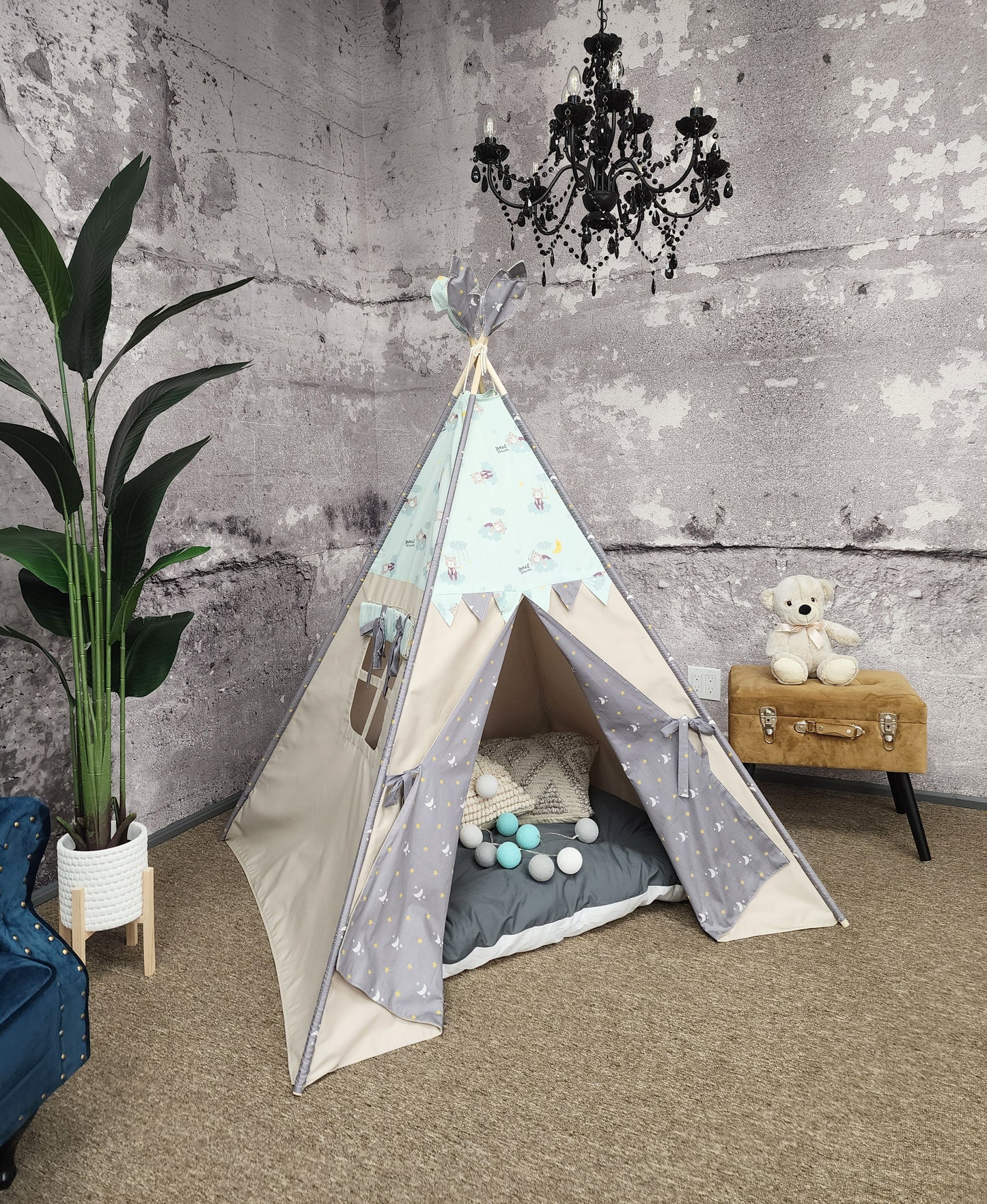Good Night Bear Unisex Play Teepee Tent image 0