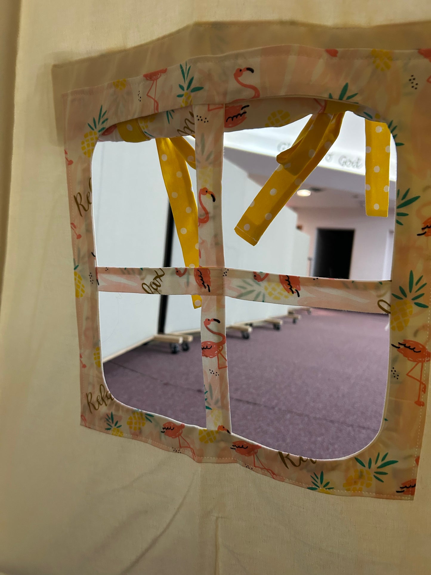 “Relax & Shine” Flamingo Teepee – With Window