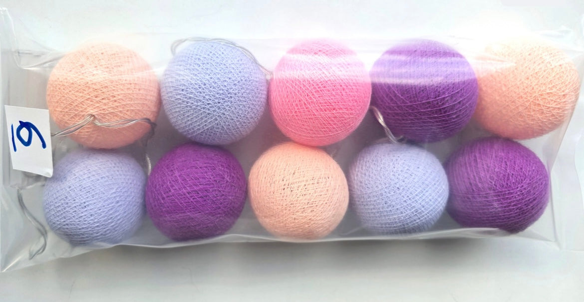 Lavender Purple Peach Pink Balls String Light