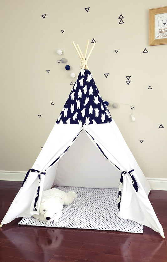 Polar Bear Navy and White Teepee image 2