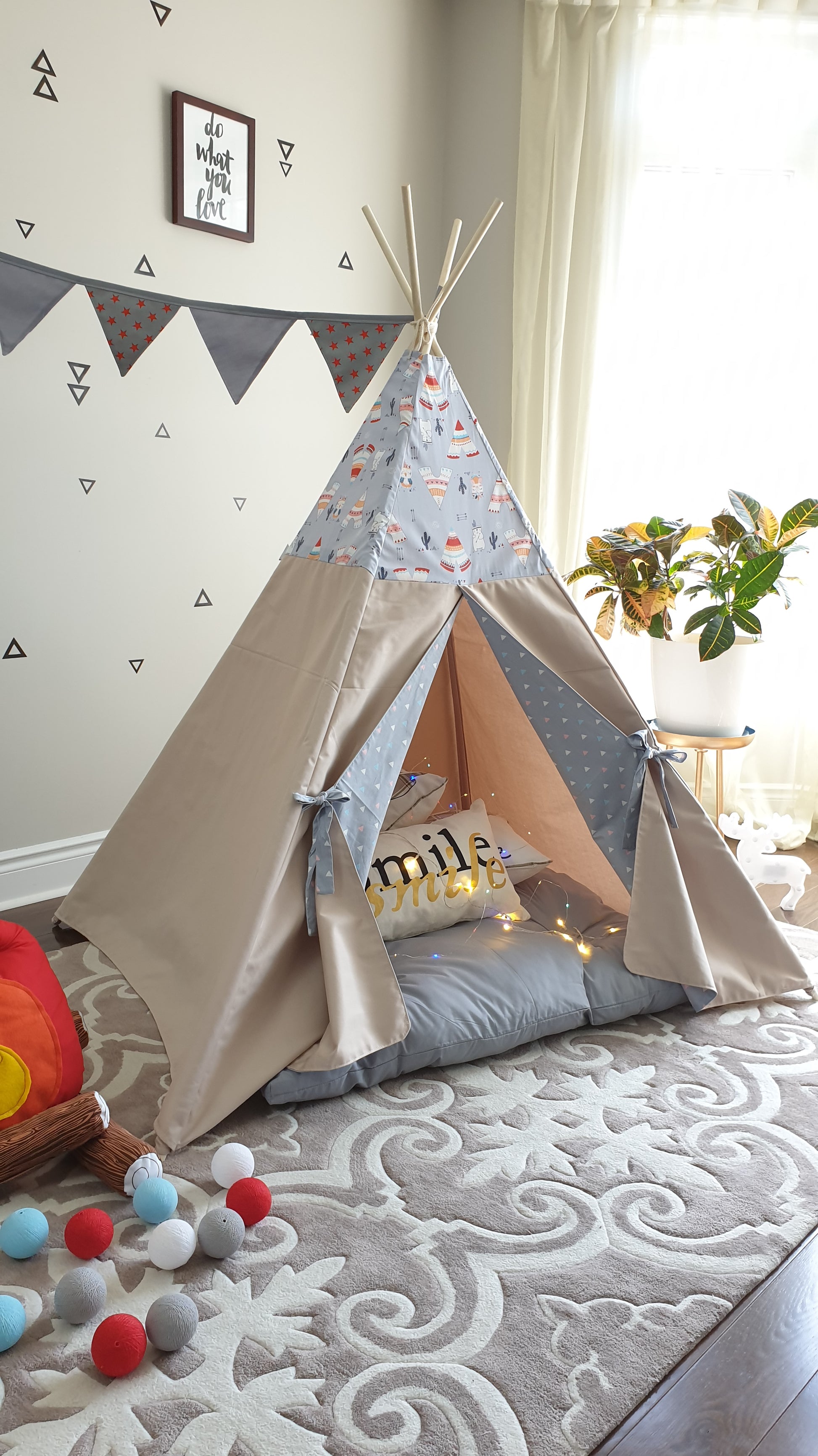 Bear, Owl, Teepee and Arrows Combo Tent image 2