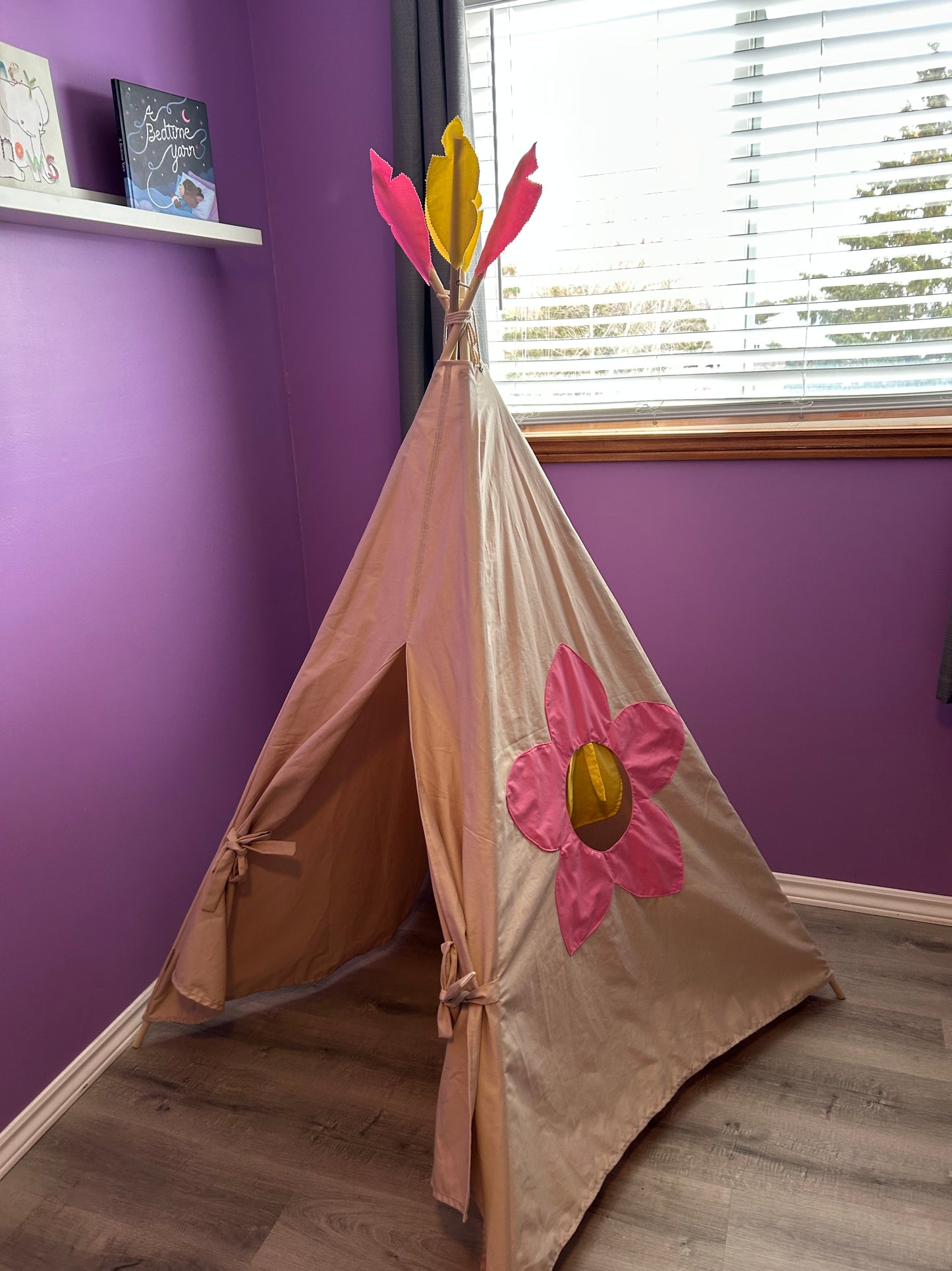 Bloom Window Teepee – Flower Play Tent for Kids | Handmade Kids Reading Nook