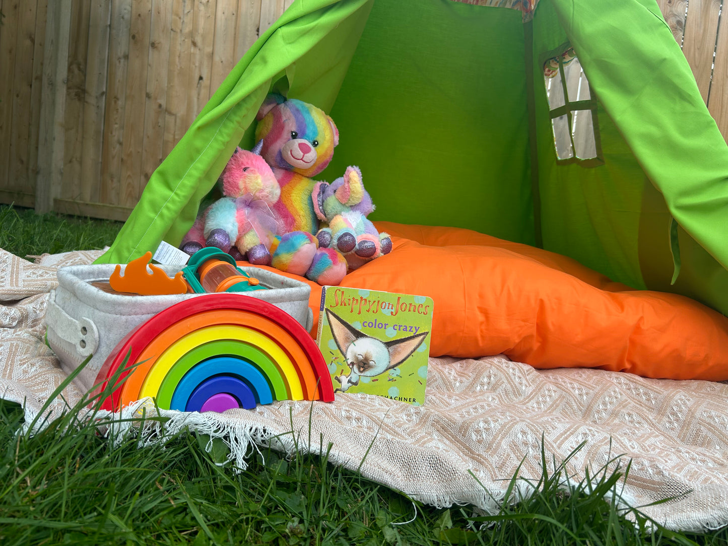 Citrus Splashtop Kids Teepee Tent – Green and Orange Play Tent