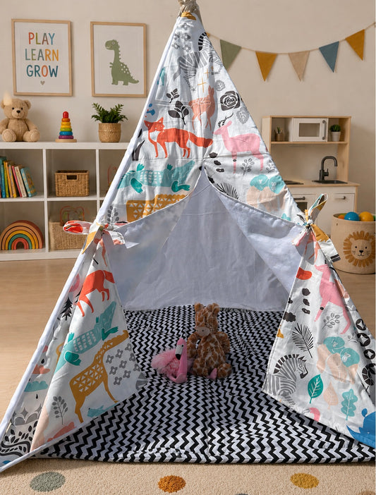 Safari Snuggles Teepee Play Tent with Window