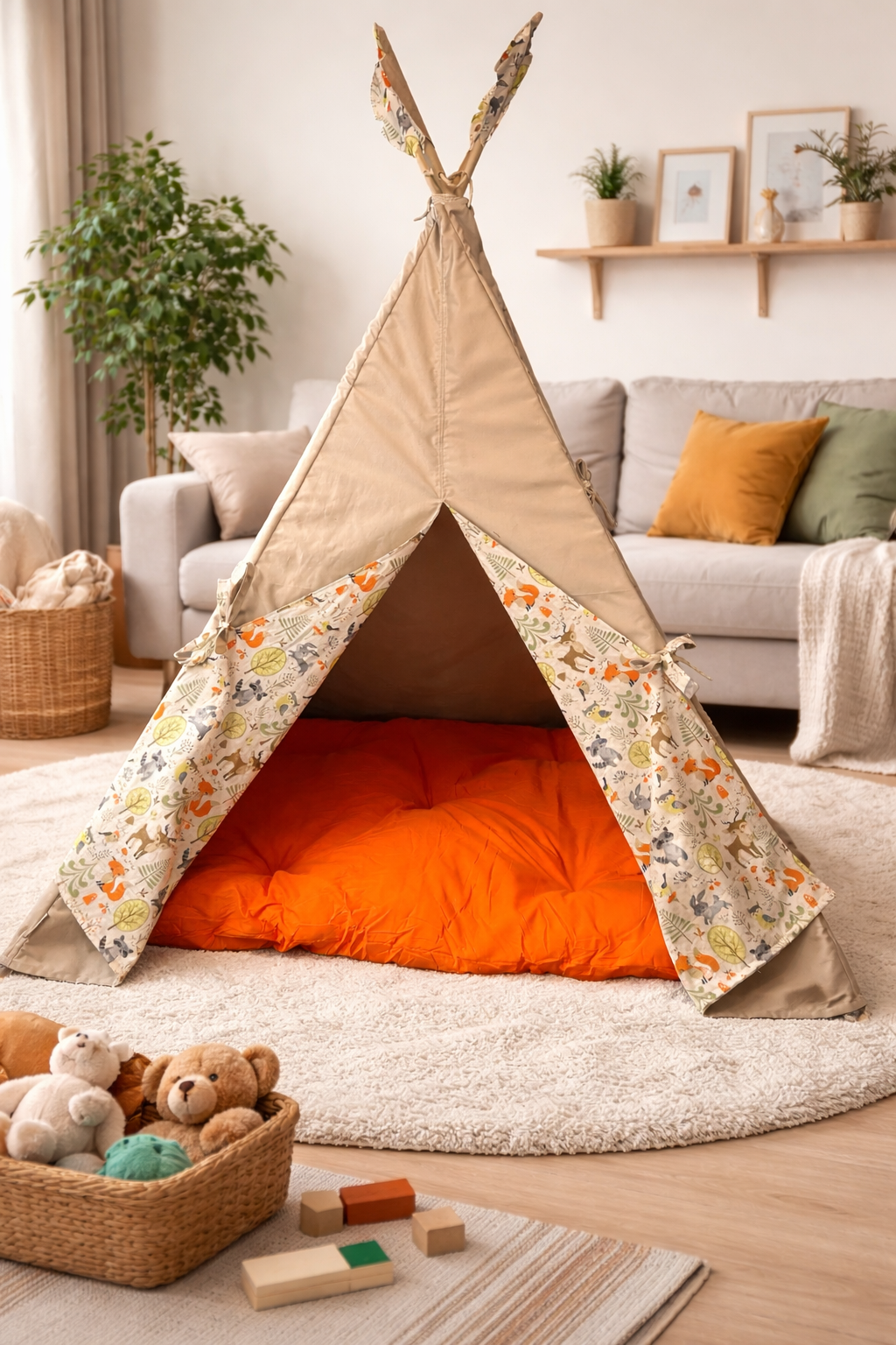 Woodland Whimsy Teepee kids medium size with Window