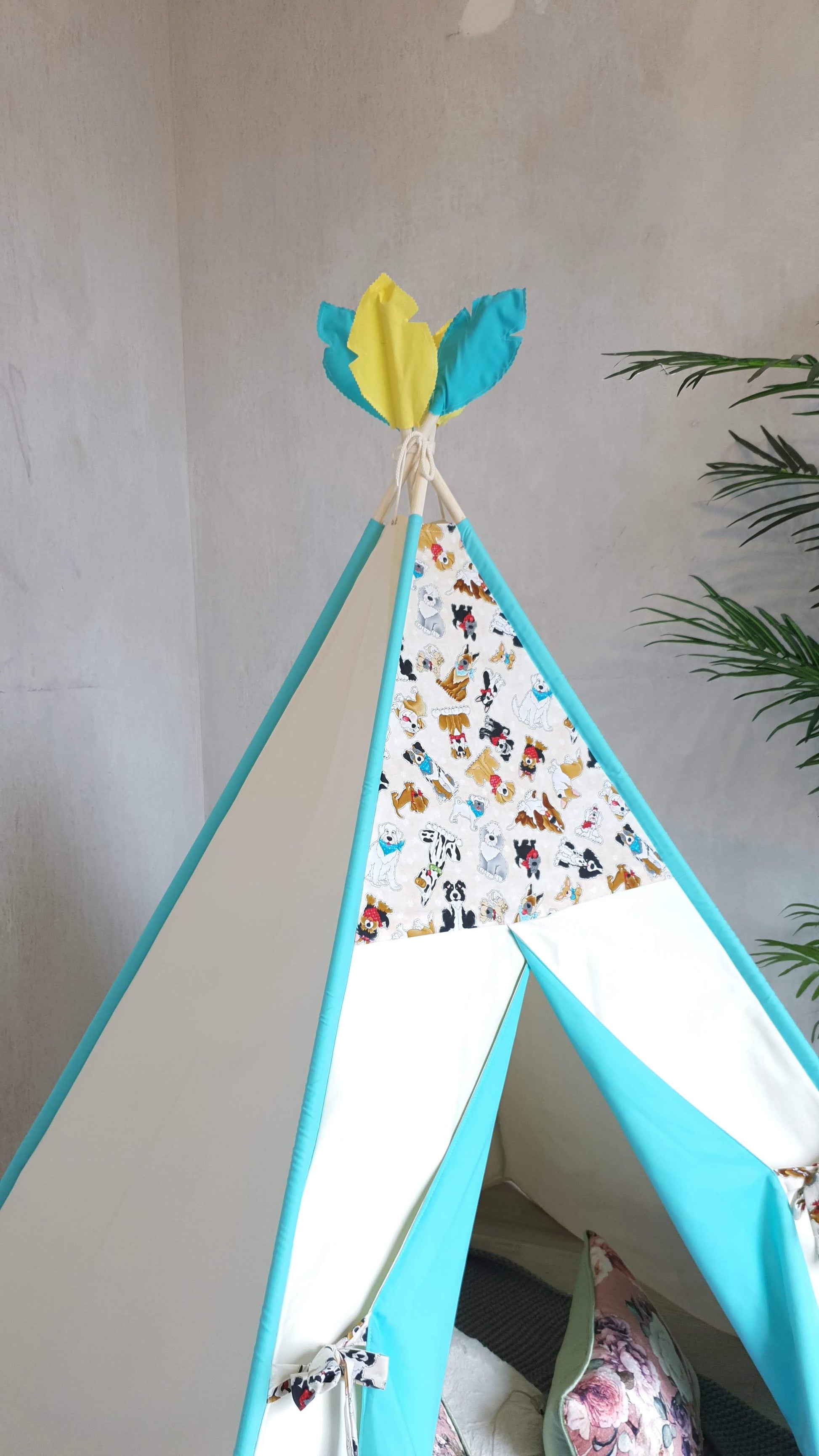 Dog Lovers Turquoise Ivory Teepee image 4