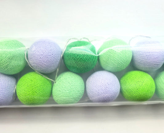 Lime Green / Dark Green / Light Green / Lavender Balls String Light