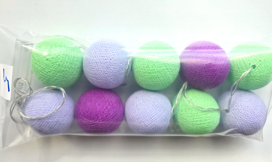 Lavender Purple Green Balls String Light