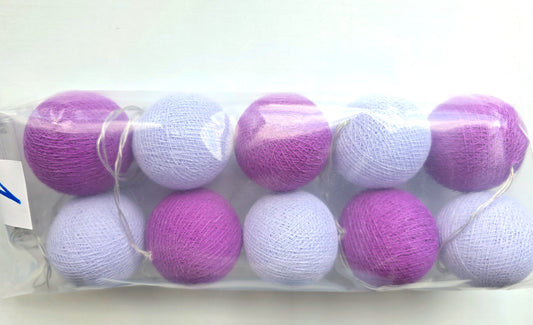 Lavender/Purple Cotton Balls String Light